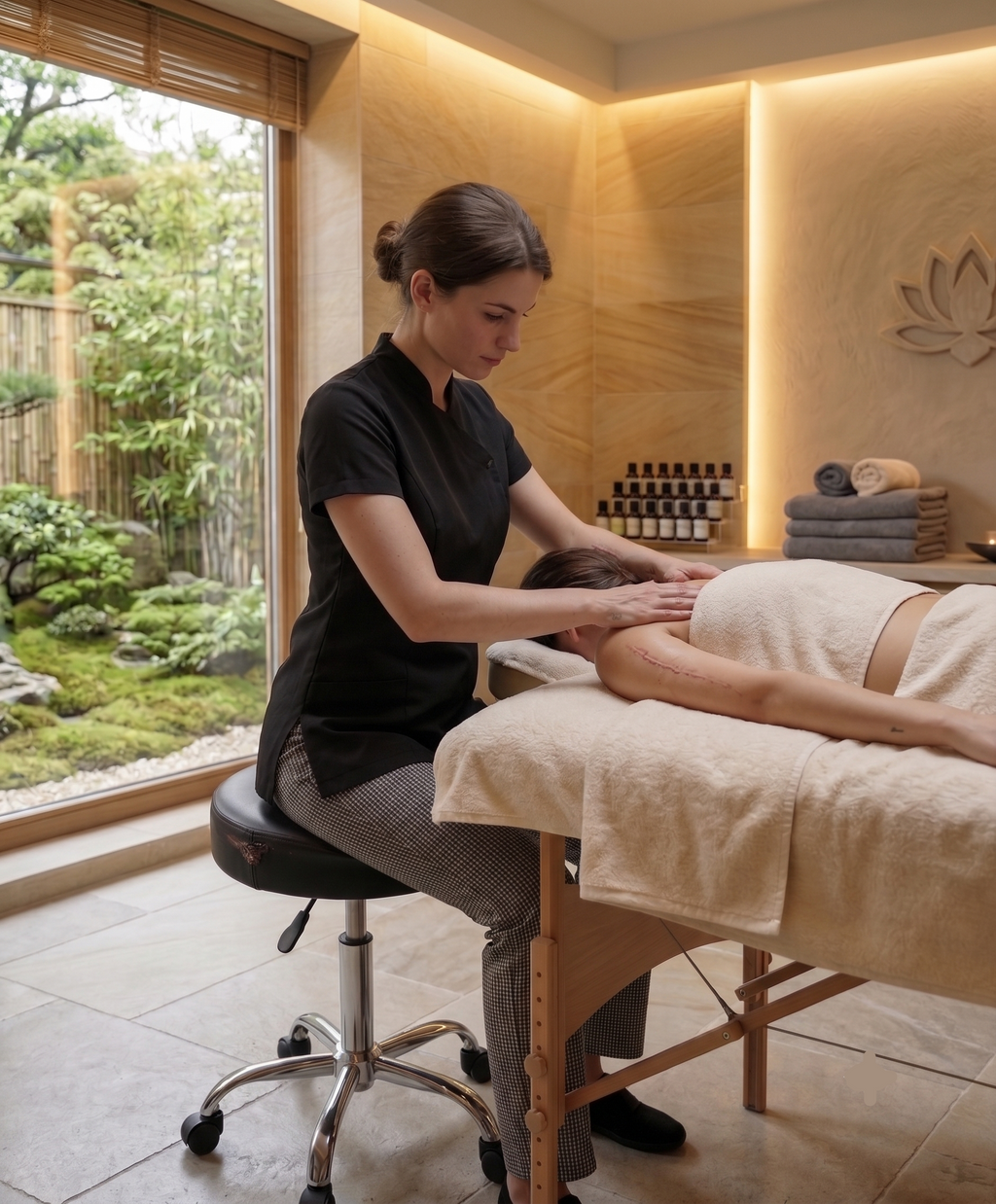 Tabouret de Massage à Roulettes Réglable