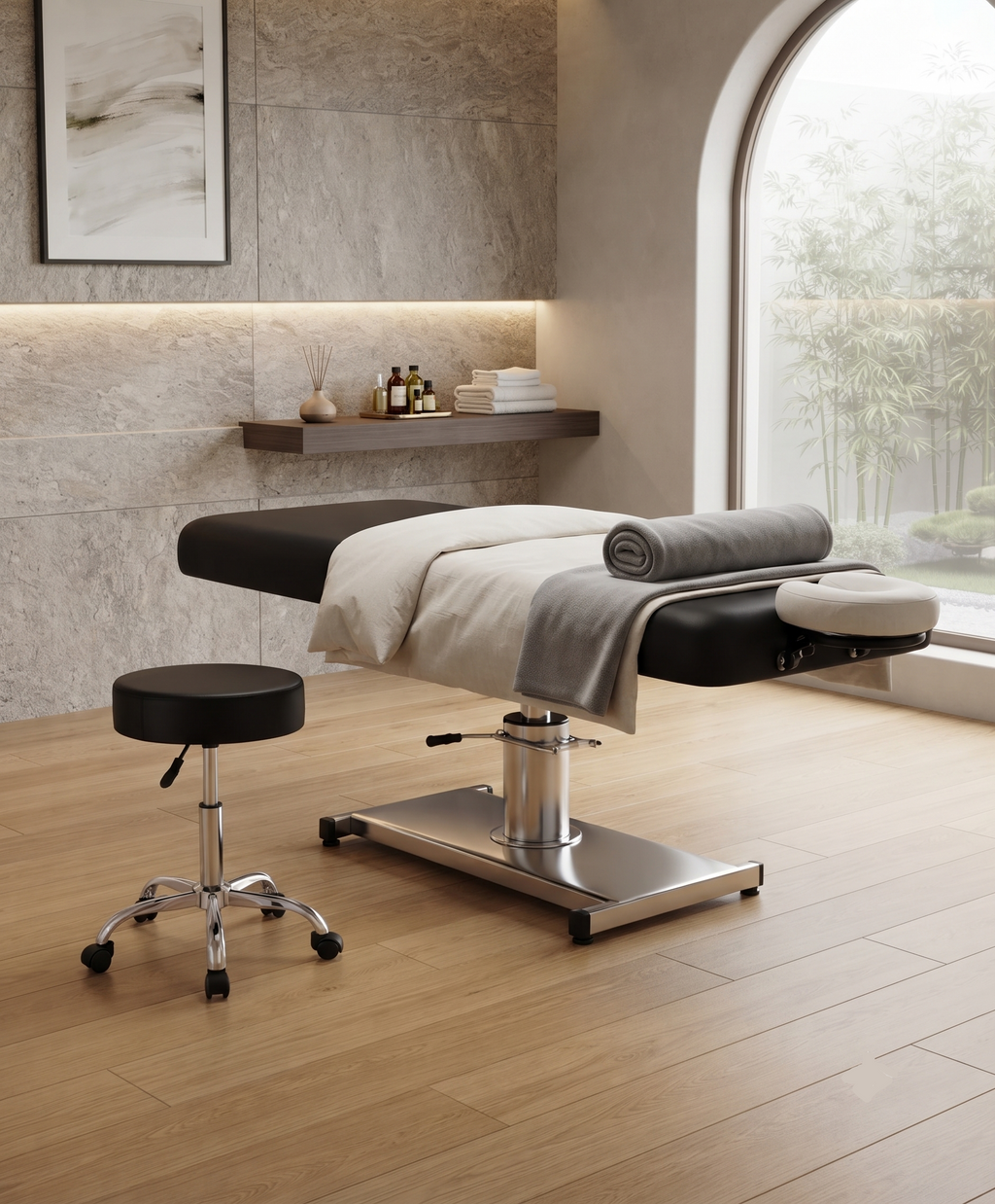 Tabouret de Massage à Roulettes Réglable